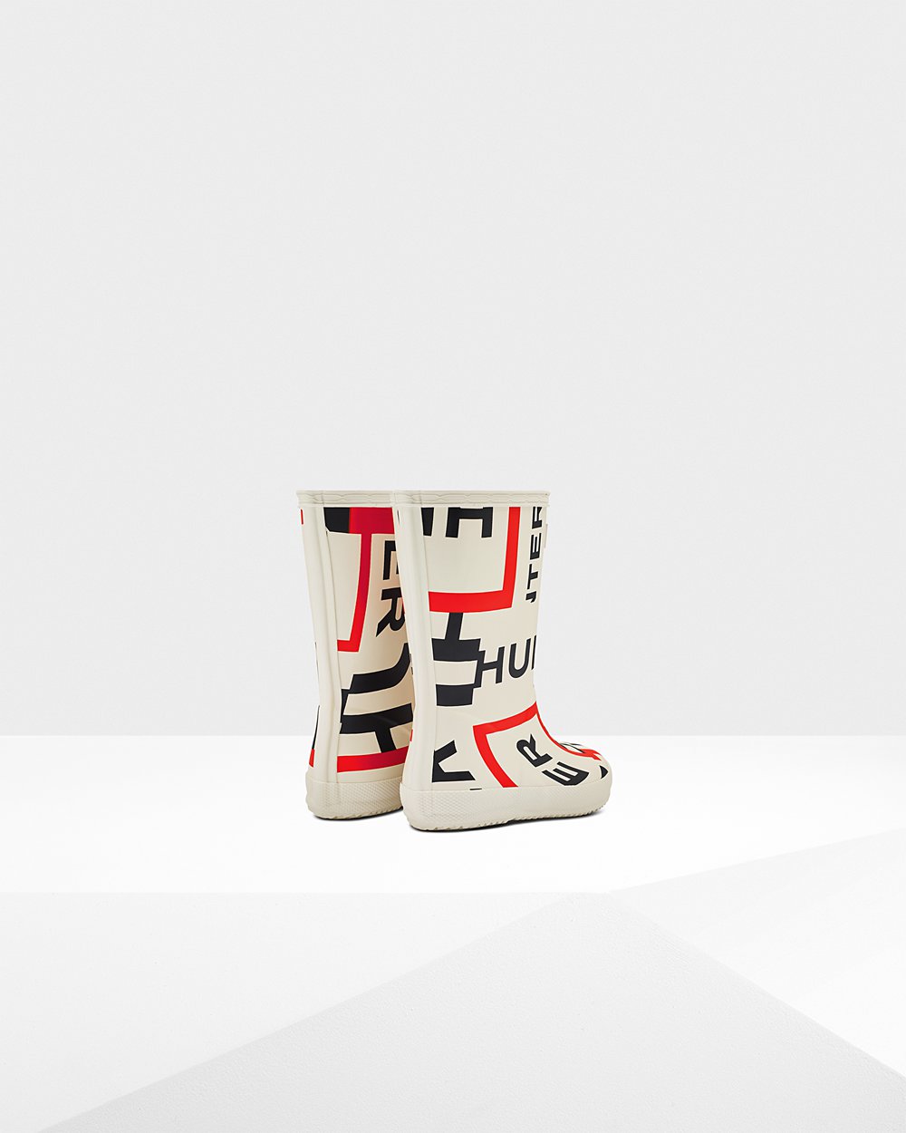 Hunter Original First Classic Exploded Logo Rain Boots - Online Sale Kids White - ZBIWUK624